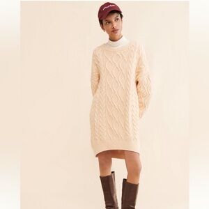 Mare Mare Cable Knit Cream Mini Dress